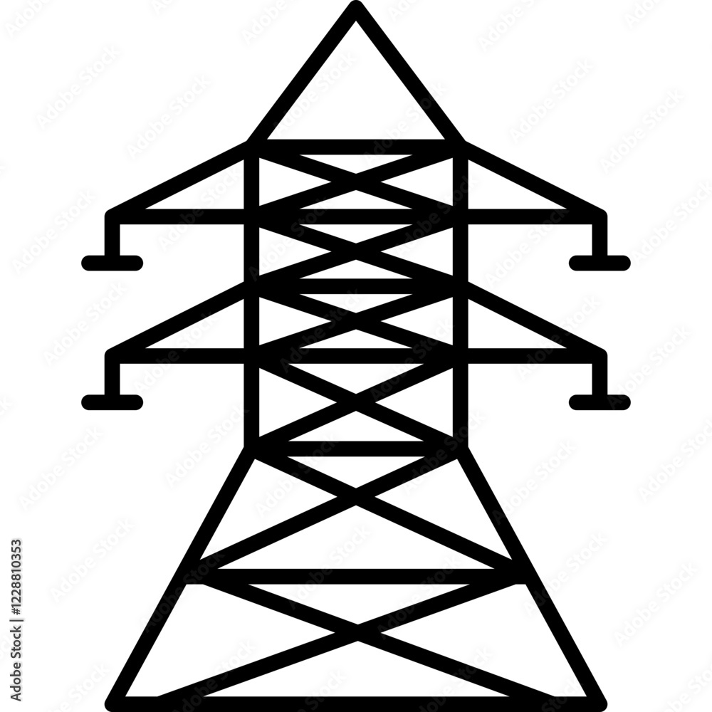 Power Line icon single vector illustration Power Line icon single vector illustration