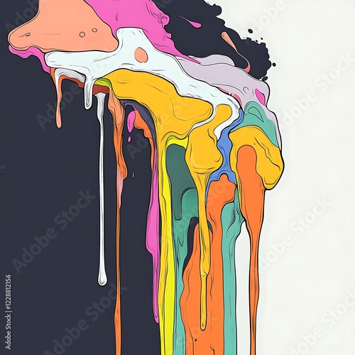 Abstract dripping paint splash art photo