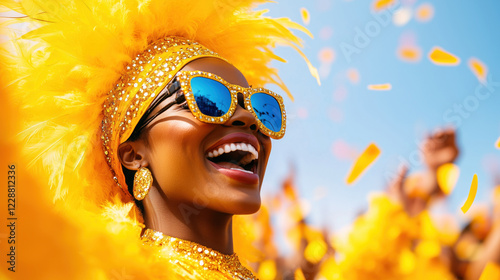 Vibrant celebration of joy and color during a lively summer festival gathering photo