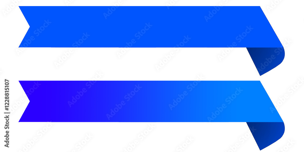 blue ribbon, ribbon with gradient, label blue, blue label