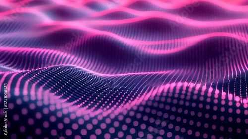 Abstract Pink and Blue Digital Waveform