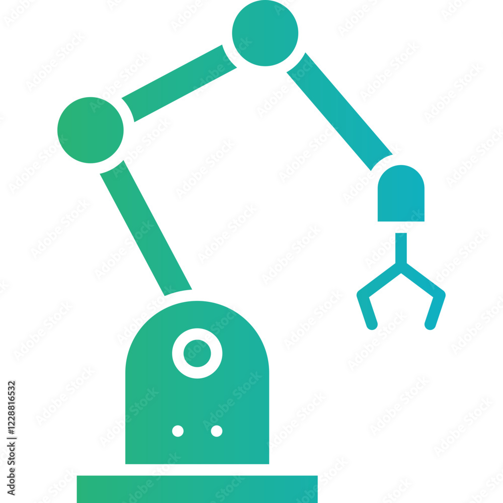 Industrial Robot III icon single vector illustration Industrial Robot III icon single vector illustration
