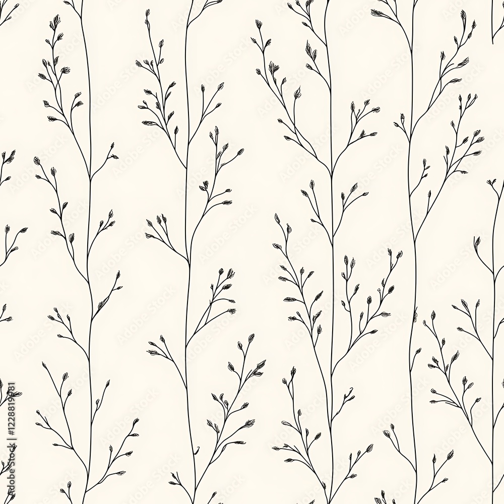 Naklejka premium Seamless pattern of vertical plants
