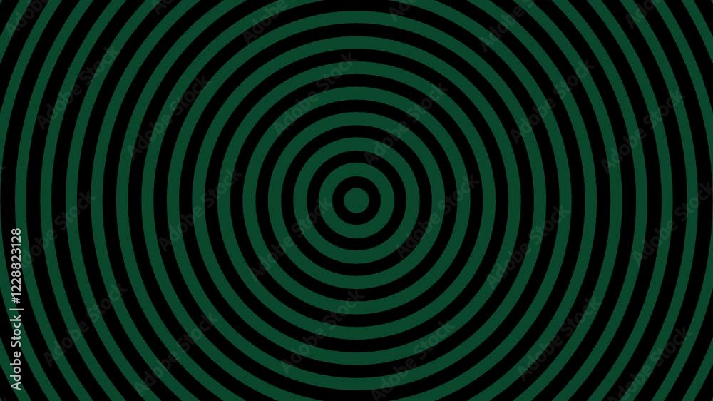 Abstract dark green concentric circles creating a mesmerizing and hypnotic pattern