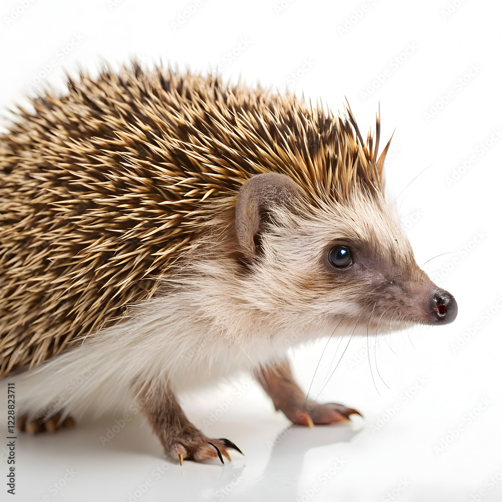 Naklejka premium Hedgehog on white background