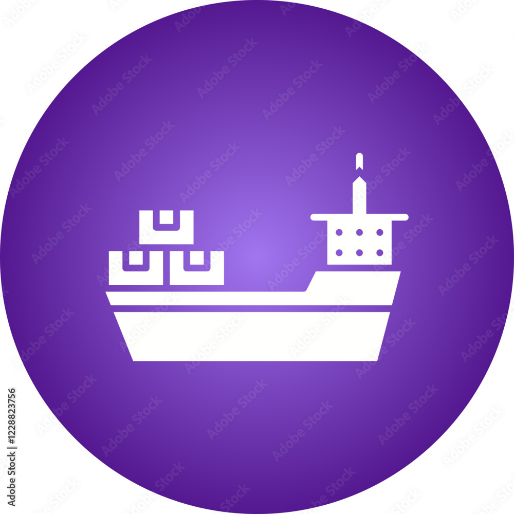 Obraz premium Cargo Ship II icon single vector illustration