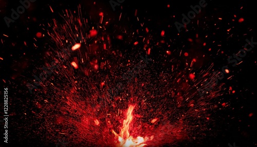 赤い火花・火の粉. AI generated.