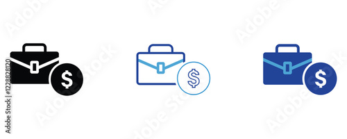 Portfolio icons vector, flat style portfolio icons isolated on white background.