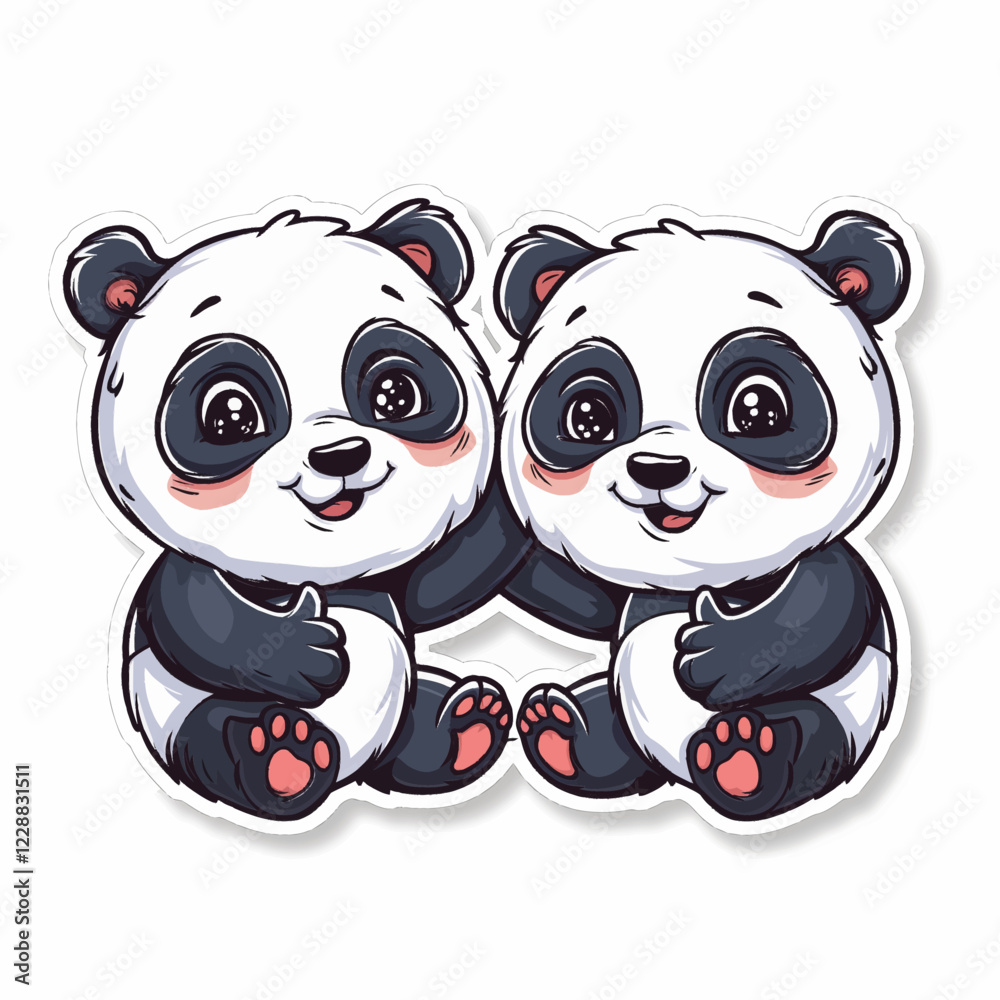 Fototapeta premium Two panda Hugging