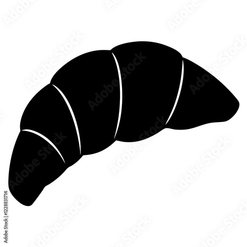  Silhouette of a croissant on white background