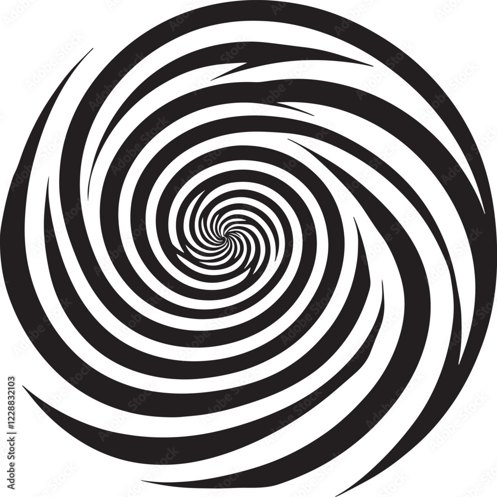 Fototapeta premium Hypnosis spiral swirling comic background vector on white background.
