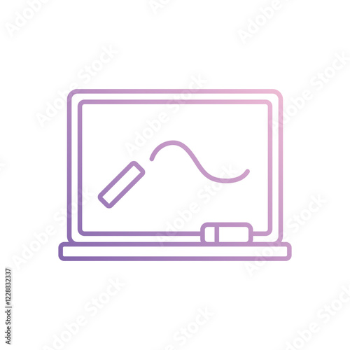 Chalkboard icon isolated on a white background. Vector illustration.