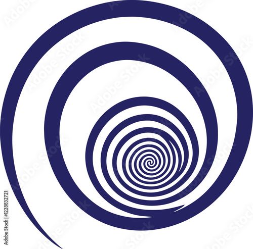 Hypnosis spiral swirling comic background vector on white background.