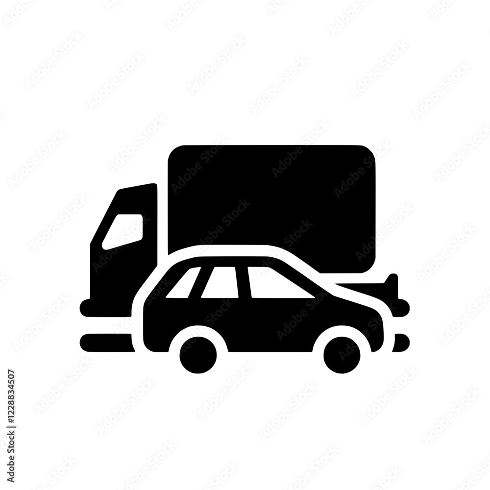 Traffic Congestion: A simple yet impactful icon depicting a car and a truck stuck in traffic, conveying the frustration and delay of urban commutes. Traffic Congestion: A simple yet impactful icon depicting a car and a truck stuck in traffic, conveying the frustration and delay of urban commutes.