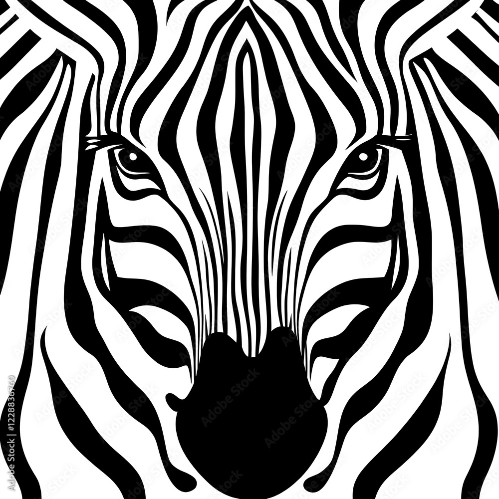 Zebra Face Close-up Abstract Art Zebra Face Close-up Abstract Art