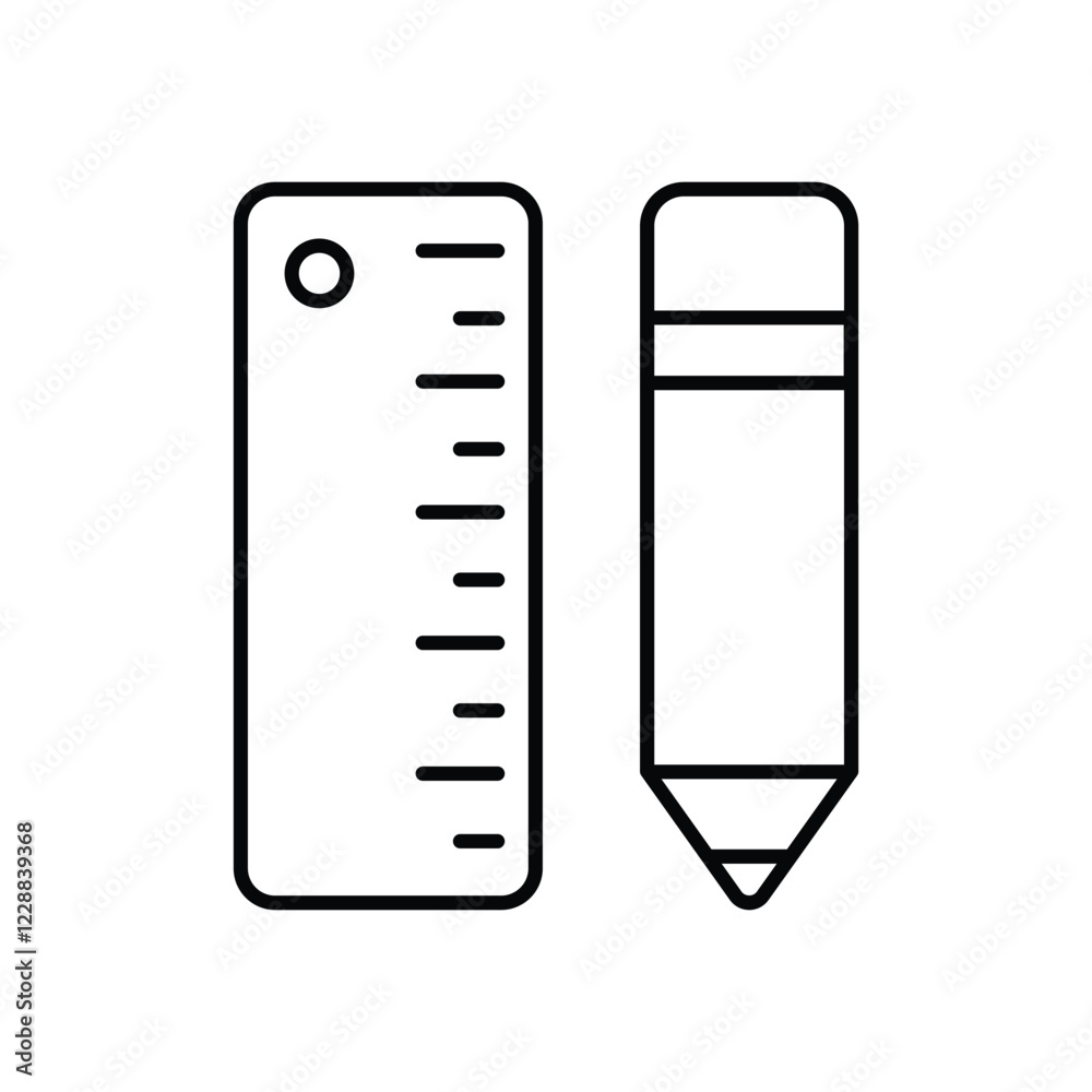 Ruler icon isolated on a white background. Vector illustration.