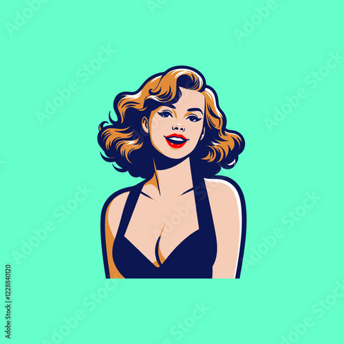 vintage retro  style pinup girl cover poster vector	