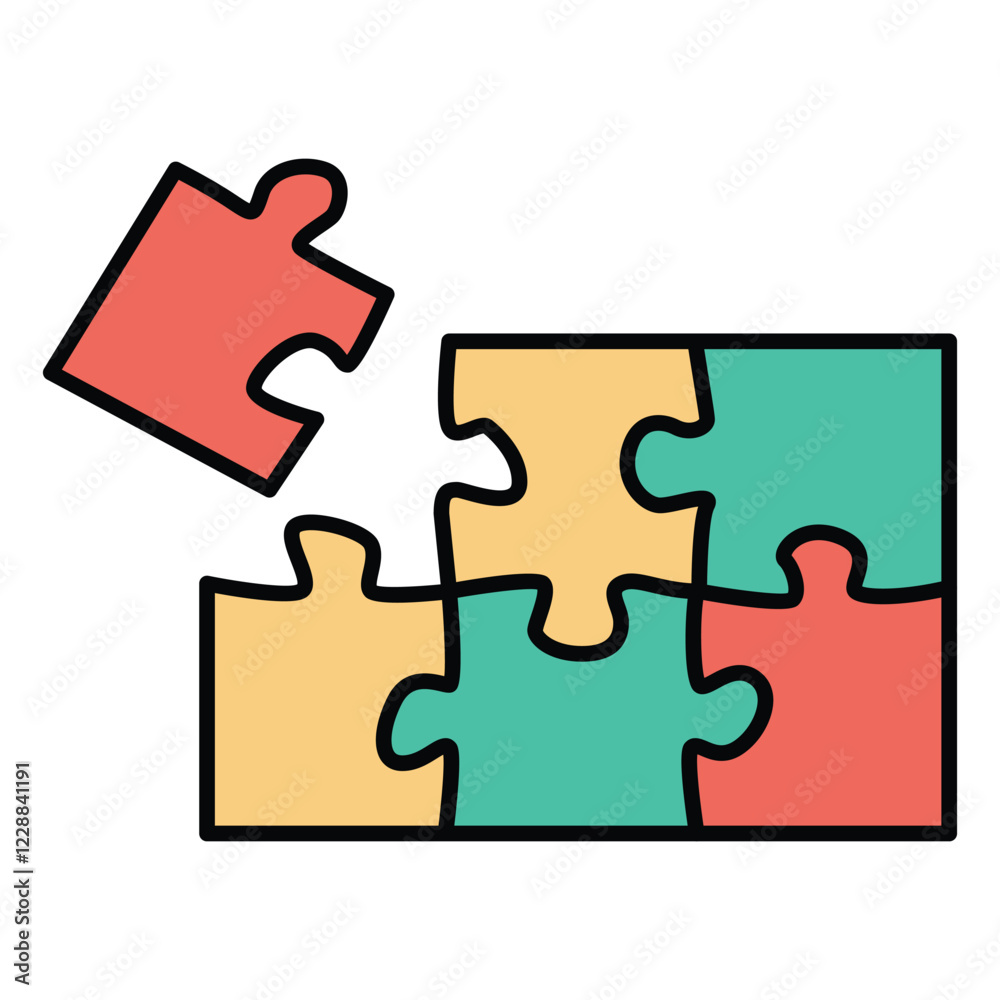 Puzzle pieces vector set. Puzzle jigsaw on white background. Set of puzzle pieces. Vector illustration Puzzle pieces vector set. Puzzle jigsaw on white background. Set of puzzle pieces. Vector illustration