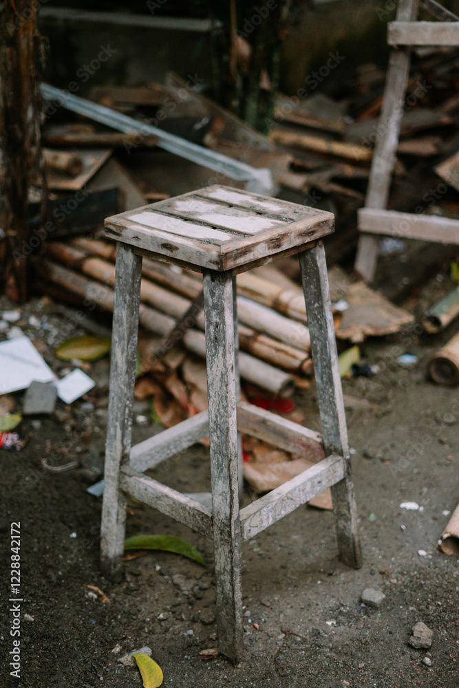 Weathered Wooden Stool so nice