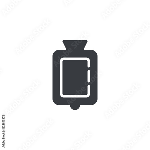 Rubber hot water bottle vector icon