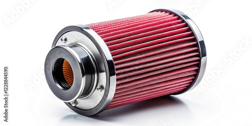 Motorcycle Air Filter Spare Part Isolated on White Background - Clean, New Condition photo
