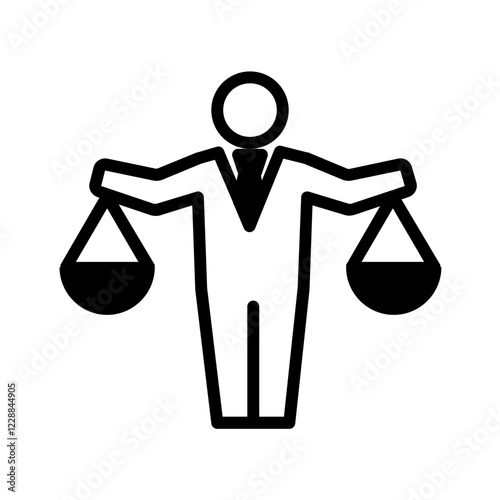 Vector black icon for Business litigation