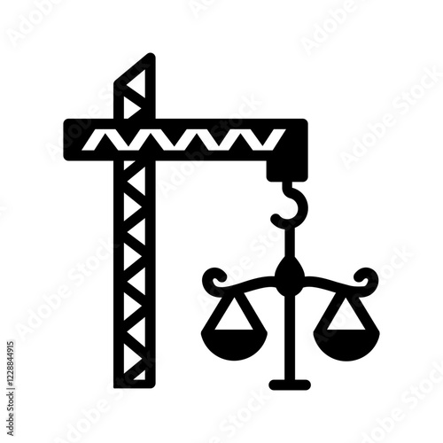 Vector black icon for Construction litigation