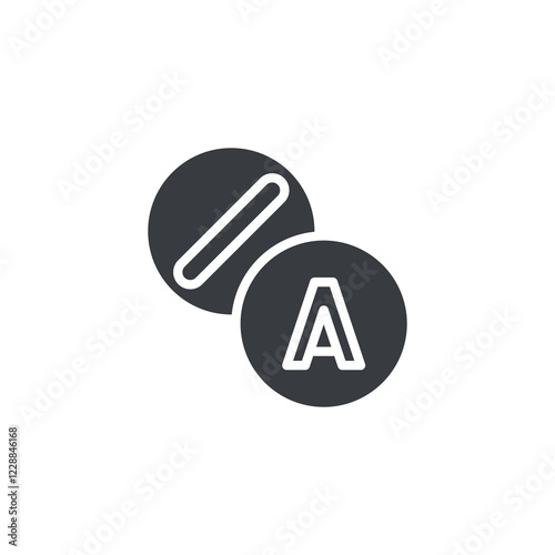 Round aspirin pill vector icon