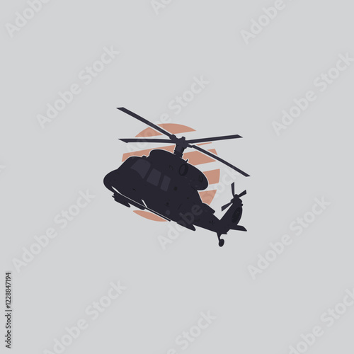 Modern Helicopter Vector Logo Design
