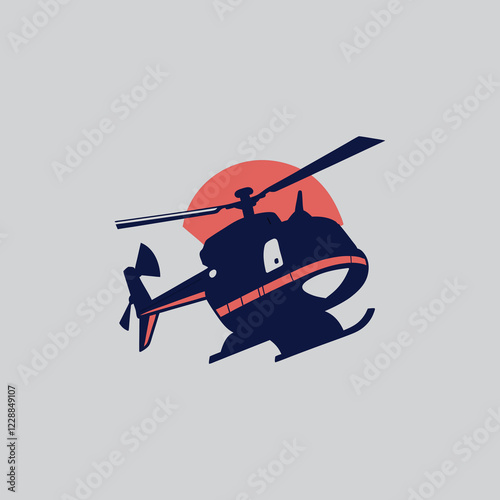 Modern Helicopter Vector Logo Design
