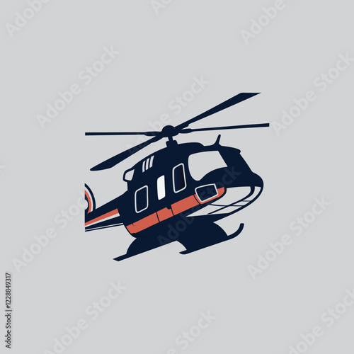 Modern Helicopter Vector Logo Design
