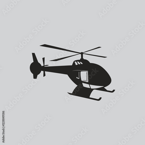 Modern Helicopter Vector Logo Design
