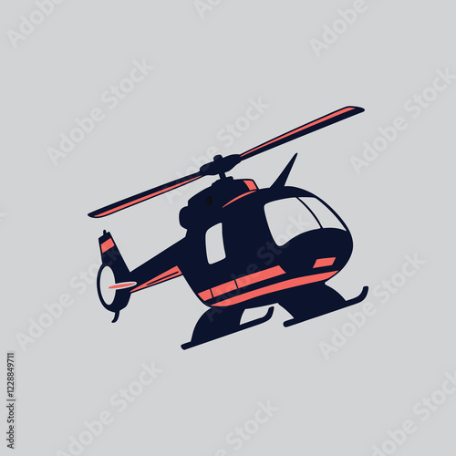 Modern Helicopter Vector Logo Design
