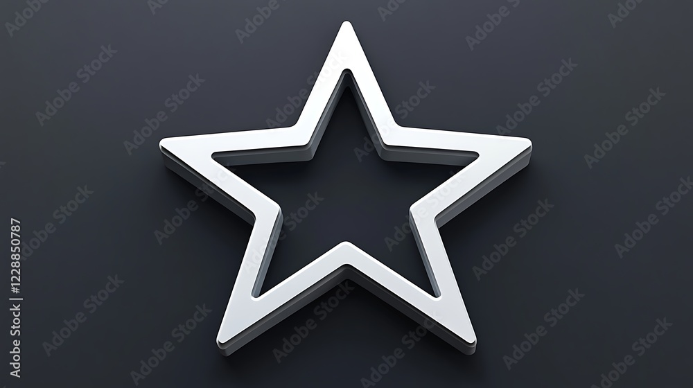 A Silver Three Dimensional Star Shape A Silver Three Dimensional Star Shape