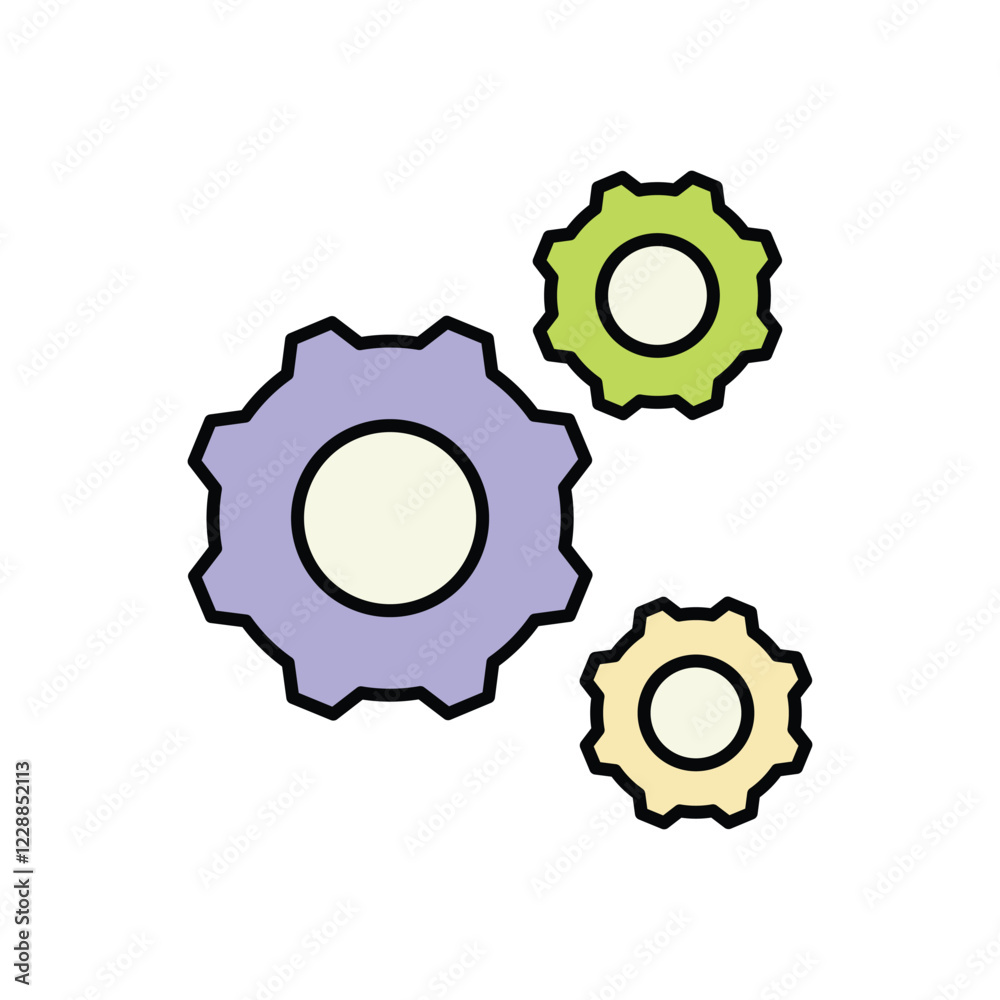Cogs icon isolated on a white background. Vector illustration. Cogs icon isolated on a white background. Vector illustration.