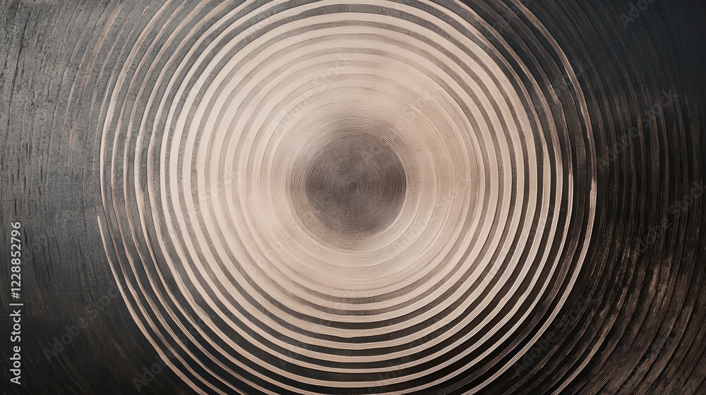 Fototapeta premium Abstract Concentric Circles Ripple Pattern in Beige and Brown Tones: A Mesmerizing Digital Art Piece