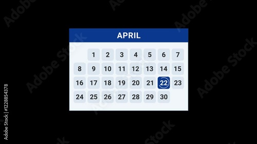 22th April Date Calendar Animation photo