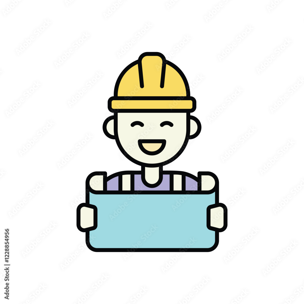 Architect icon isolated on a white background. Vector illustration. Architect icon isolated on a white background. Vector illustration.