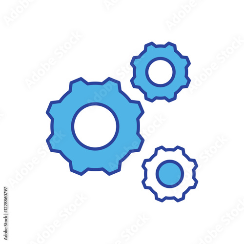 Cogs icon isolated on a white background. Vector illustration.