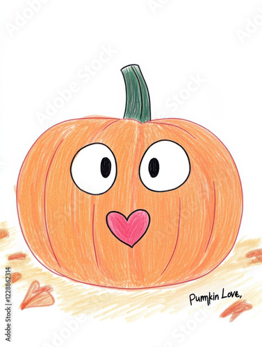 Wallpaper Mural Cute pumpkin with heart eyes carving a heart with "Pumpkin Love" on its side: Dark Love Reaper Valentine Illustration T-Shirt Designs Torontodigital.ca
