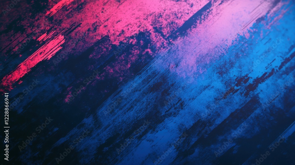 Fototapeta premium A vibrant sports background with thick blue brush strokes, halftone textures, and sharp scratches for a gritty, dynamic feel.