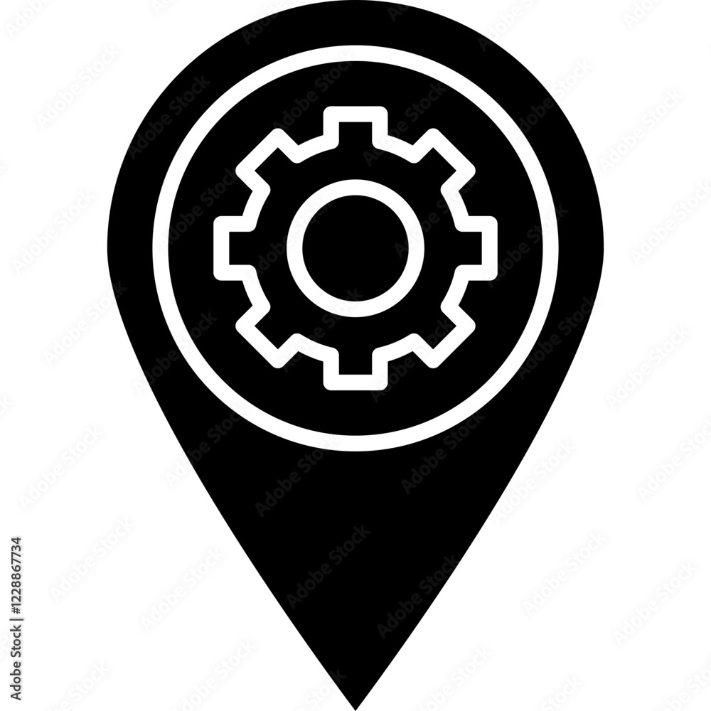 Location Settings icon single vector illustration