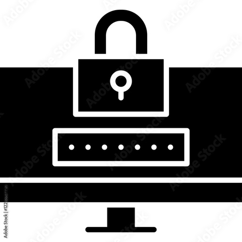 Locked System icon single vector illustration