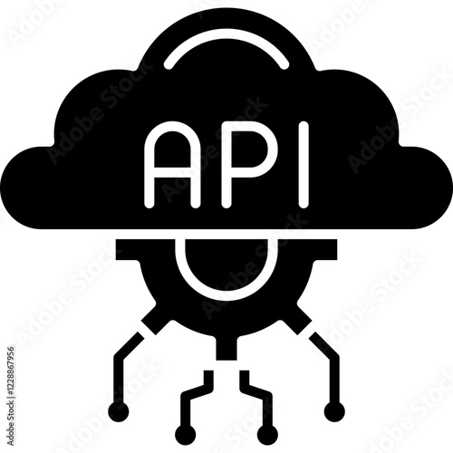 API icon single vector illustration