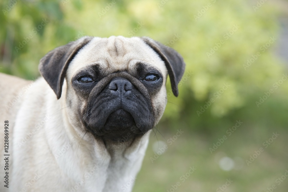 Portrait of a young female pug Portrait of a young female pug