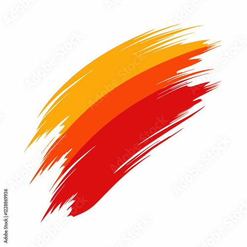 Orange Three Color Brush Strokes