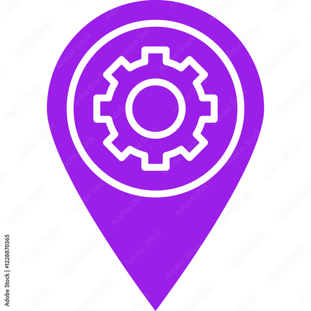 Location Settings icon single vector illustration Location Settings icon single vector illustration