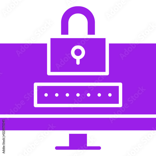 Locked System icon single vector illustration