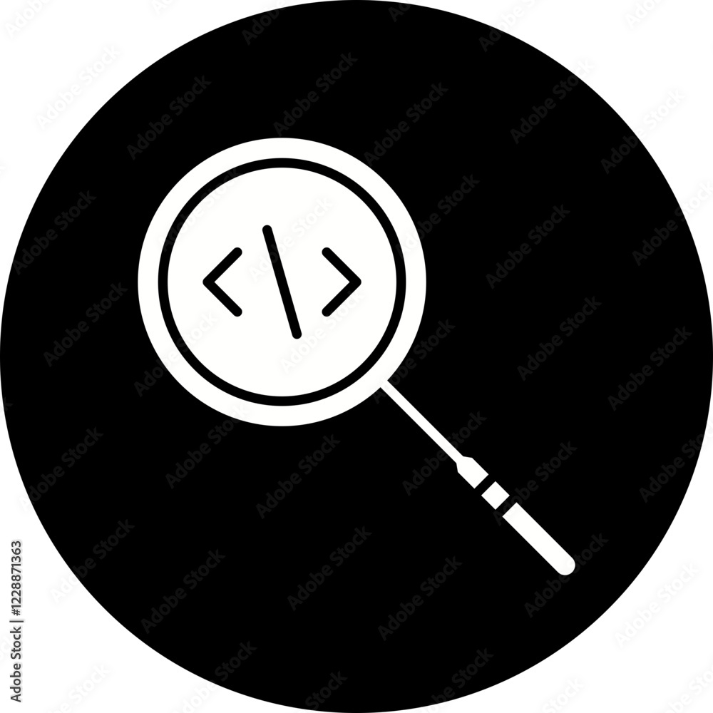 Search from Code icon single vector illustration Search from Code icon single vector illustration