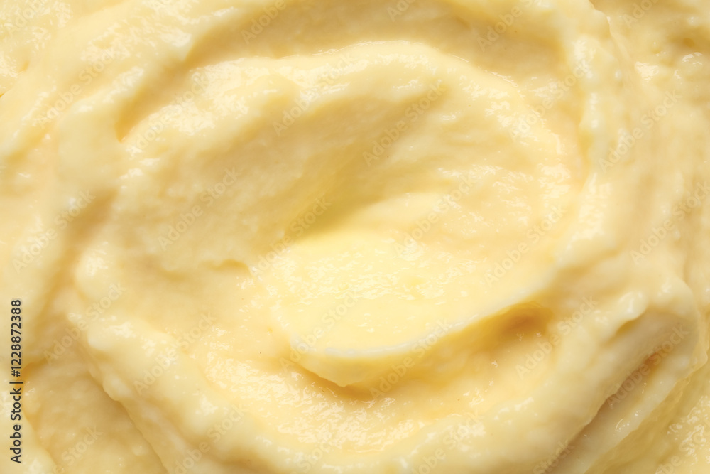 Texture of tasty vanilla pudding as background, closeup, closeup Texture of tasty vanilla pudding as background, closeup, closeup